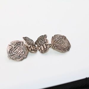 Antique 900 silver Mexico God  cufflinks